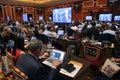 LAS VEGAS, NV - OCTOBER 13: Democratic presidential debate press filing room where media filing news stories for 2016 Presidential