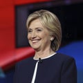 LAS VEGAS, NV - OCTOBER 13 2015: (L-R) Democratic presidential debate features candidate former Secretary of State and U.S. Senato