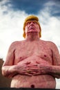 LAS VEGAS, NV - OCTOBER 12: A nude statue of Republican presidential nominee Donald Trump by artist Joshua Monroe is placed outsid