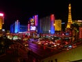 Las Vegas, NV/USA; 09/28/2016 Las Vegas Boulevard at night Royalty Free Stock Photo