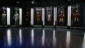 Iron Man costumes at the Tony Stark base