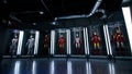 Iron Man costumes at the Tony Stark base