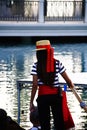 Unidentified people take gondola ride at Venetian Resort hotel and casino Royalty Free Stock Photo