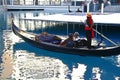 Unidentified people take gondola ride at Venetian Resort hotel and casino Royalty Free Stock Photo