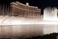 Las Vegas, NV, USA 09032018: stunning view of Bellagio Fountain Show at night Royalty Free Stock Photo