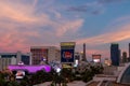 Las Vegas - Panoramic view of skyline of the Las Vegas strip Boulevard during twilight Royalty Free Stock Photo