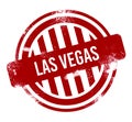Las Vegas - Red grunge button, stamp