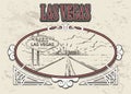 Las Vegas road with sign sketch. Las Vegas hand drawn vector