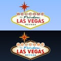 Las Vegas Sign. Day and Night. Vector Royalty Free Stock Photo