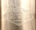 Las Vegas Sign engraved on stainless steel Royalty Free Stock Photo