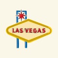 Las Vegas sign one one line artistic vector illustration Royalty Free Stock Photo