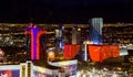 Las Vegas skyline at sunset - The Strip - Aerial view of Las Vegas Boulevard Nevada Royalty Free Stock Photo