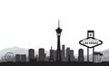 Las Vegas skyline. Travel american city landmark background. Royalty Free Stock Photo