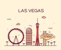 Las Vegas skyline vector illustration linear