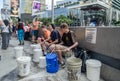 las vegas street musicians playing on plastic buckets - Image Royalty Free Stock Photo