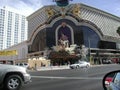 Las Vegas strip HOTEL AND CASINO AND FOUNTAINS TO MUSIC AND LIGHTS Royalty Free Stock Photo