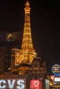 Night view for Paris in Las Vegas Royalty Free Stock Photo