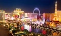 Las Vegas Strip in night lights Royalty Free Stock Photo