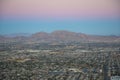 Las Vegas suburban aerial view at sunset, NV, USA