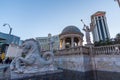 Las Vegas, US - April 28, 2018: The exterior front fountain of the Ceasar`s palace hotel