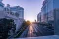 Las Vegas, US - April 28, 2018: Tourtists and traffic on Las veg