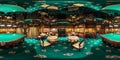 LAS VEGAS, USA - APRIL, 2017: full seamless hdri panorama 360 degrees angle view in interior elite luxury vip casino with billiard
