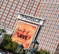Mirage hotel with billboards promoting Beatles Love production by Cirque Du Soleil
