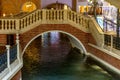 Las Vegas USA January 19, 2023: Beautiful bridge across a Venetian canal at The Venetian hotel on the Las Vegas Strip.