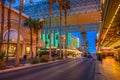 Fremont Street with many neon lights and tourists in Las Vegas Royalty Free Stock Photo