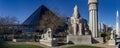 Las Vegas USA January 18, 2023: Great panoramic photograph of the pharaoh, sphinx and pyramid of the Luxor hotel and casino.