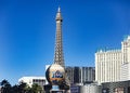 Las Vegas, USA January 18, 2023: Panoramic photograph of the Paris Las Vegas hotel, casino and resort on the Las Vegas Strip. Royalty Free Stock Photo