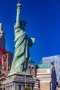 Las Vegas USA January 18, 2023: Panoramic photograph of the Statue of Liberty New York New York Hotel and Casino. Royalty Free Stock Photo