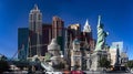 Las Vegas, USA January 18, 2023: Panoramic view of the skyscrapers and landmarks of the New York New York Hotel and Casino. Royalty Free Stock Photo