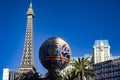 Las Vegas, USA January 18, 2023: Paris Las Vegas hotel, casino and resort with the enigmatic and famous Eiffel Tower. Royalty Free Stock Photo