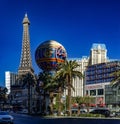 Las Vegas, USA January 18, 2023: The Paris Las Vegas hotel, casino and resort with the enigmatic and famous Eiffel Tower. Royalty Free Stock Photo