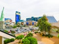 Las Vegas, USA - May 05, 2016: Above ground view of Strip hotel resorts and casinos