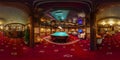 LAS VEGAS, USA - MAY, 2017: full seamless hdri panorama 360 degrees angle view in interior elite luxury vip casino with billiard