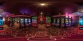 LAS VEGAS, USA - MAY, 2017: full seamless hdri panorama 360 degrees view in interior elite luxury vip casino with rows of slot