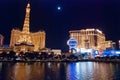 LAS VEGAS, USA - Night Panorama of Las Vegas Boulevard Royalty Free Stock Photo