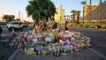 Dedicated flower bed of the Las Vegas Shooting victims Royalty Free Stock Photo