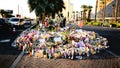 Dedicated flower bed of the Las Vegas Shooting victims Royalty Free Stock Photo