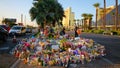Dedicated flower bed of the Las Vegas Shooting victims Royalty Free Stock Photo