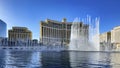 Las Vegas, USA October 22, 2023: The famous and spectacular Bellagio casino hotel with its magnificent water fountains.