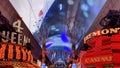 Las Vegas, USA October 18, 2023: Photograph of the famous Fremont Street, which is the oldest part of Sin City.