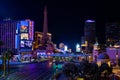 Las Vegas, USA - Sept 2019: Las Vegas city view at night