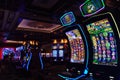 Las Vegas, USA - September 9, 2018: slot machines at Treasure Island Casino Royalty Free Stock Photo