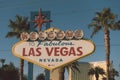 Las Vegas welcome Sign with Vegas Strip in background Royalty Free Stock Photo