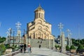 Las velas de la iglesia ortodoxa se venden en las calles de Georgia. Tbilisi.