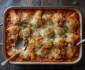 lasagna on bake table Royalty Free Stock Photo