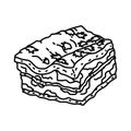 Lasagna Bolognese Icon. Doodle Hand Drawn or Outline Icon Style Royalty Free Stock Photo